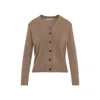's Max Mara Wool Cardigan With Ribbed Cuffs And Hem In Brown