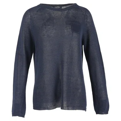 Pre-owned S Max Mara ' Sweater In Navy Blue Cotton