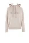 's Max Mara Logo Embellished Knitted Hoodie In Beige