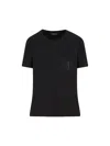 S Max Mara Short Sleeve Crew Neck T-shirt With Chest Pocket In Black