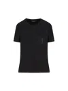 S Max Mara Short Sleeve Crew Neck T-shirt With Chest Pocket In Black