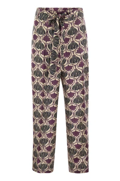 'S MAX MARA 'S MAX MARA TIMEC - PRINTED SILK FLUID TROUSERS