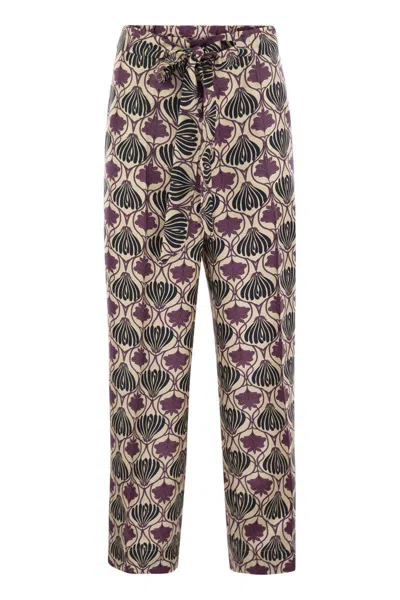 's Max Mara Timec - Printed Silk Fluid Trousers