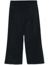 's Max Mara Straight Leg Trousers Elastic Waistband In Blue