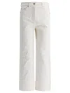's Max Mara Womens White Cervia Wide-leg Rolled-cuff Denim Jeans In White