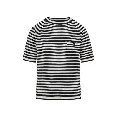 S Max Mara Beati Striped T-shirt In Beige