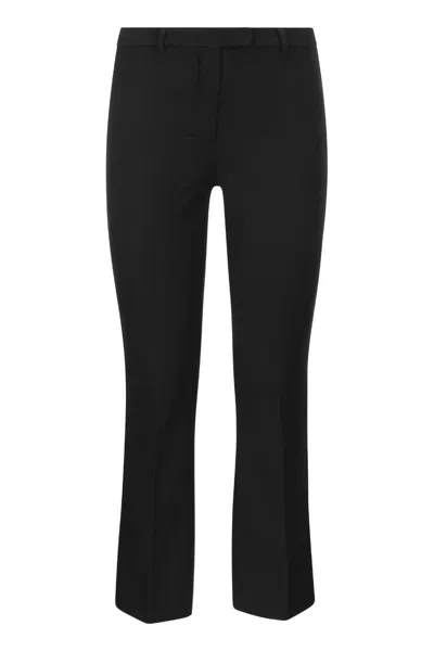 's Max Mara Cropped Trousers In Stretch Cotton And Viscose In Blue