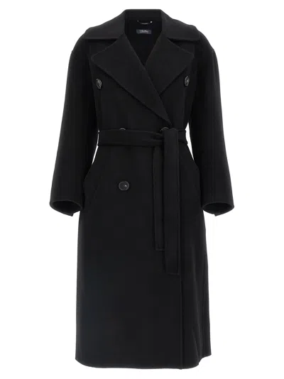 S Max Mara ' Virgin Wool Women's Coat In Black