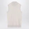 S Max Mara ' White Turtleneck Vest In In Neutral