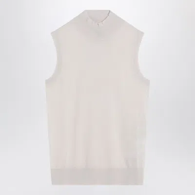 's Max Mara White Turtleneck Vest In Wool
