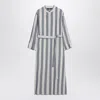 S Max Mara Women's /blue Striped Shirt Dress In Gray