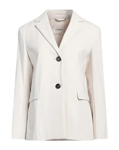 's Max Mara Woman Blazer Beige Size 8 Polyamide, Cotton, Elastane