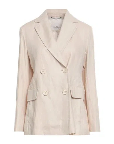 's Max Mara Woman Blazer Cream Size 8 Linen In White