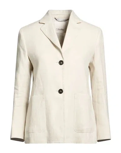 S Max Mara ' Woman Blazer Light Grey Size 4 Linen