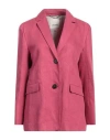 's Max Mara Woman Blazer Magenta Size 10 Linen