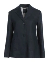 's Max Mara Woman Blazer Midnight Blue Size 6 Linen