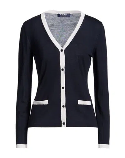 S Max Mara ' Woman Cardigan Midnight Blue Size S Virgin Wool