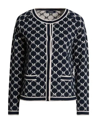 S Max Mara ' Woman Cardigan Navy Size S Wool, Cashmere In Blue