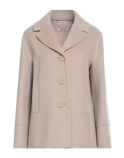 S Max Mara ' Woman Coat Beige Size 10 Virgin Wool