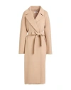 's Max Mara Woman Coat Beige Size 12 Virgin Wool
