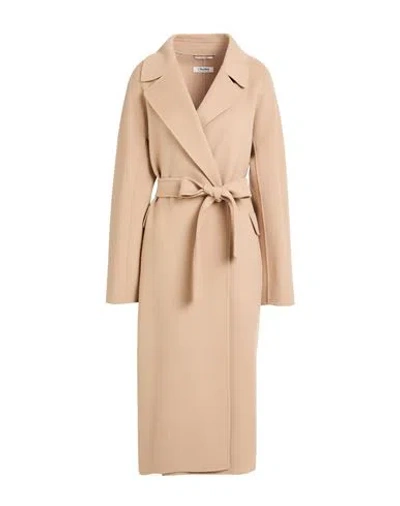 's Max Mara Woman Coat Beige Size 12 Virgin Wool