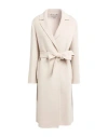 's Max Mara Woman Coat Light Grey Size 8 Virgin Wool In Beige