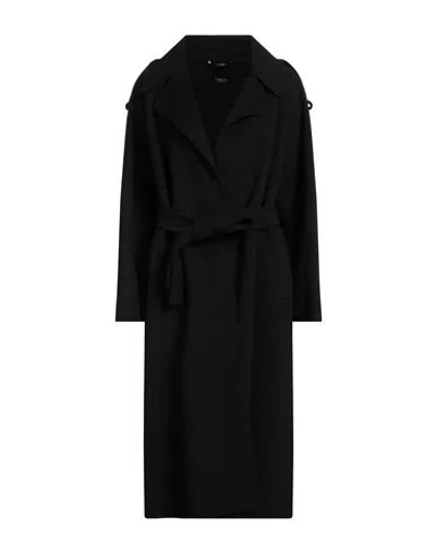 's Max Mara Woman Coat Black Size 10 Virgin Wool