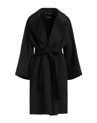 's Max Mara Woman Coat Black Size 10 Virgin Wool
