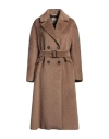 's Max Mara Woman Coat Camel Size 10 Alpaca Wool, Virgin Wool