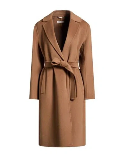 S Max Mara ' Woman Coat Camel Size 2 Virgin Wool In Beige