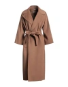 's Max Mara Woman Coat Khaki Size 4 Virgin Wool In Beige