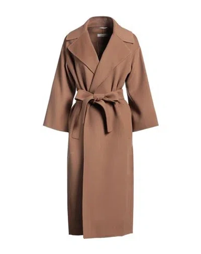 's Max Mara Woman Coat Khaki Size 4 Virgin Wool In Beige