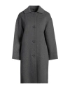 S Max Mara ' Woman Coat Lead Size 10 Virgin Wool In Grey