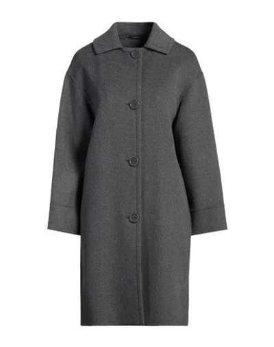's Max Mara Woman Coat Lead Size 10 Virgin Wool In Grey