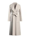 's Max Mara Woman Coat Light Grey Size 12 Virgin Wool