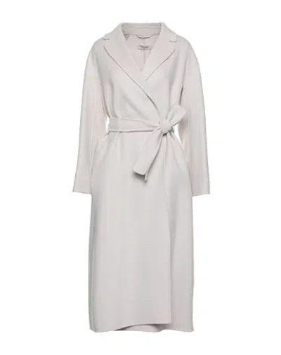 's Max Mara Woman Coat Light Grey Size 8 Virgin Wool
