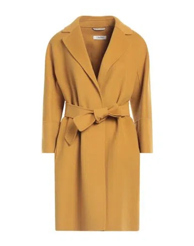 's Max Mara Woman Coat Mustard Size 14 Virgin Wool In Yellow