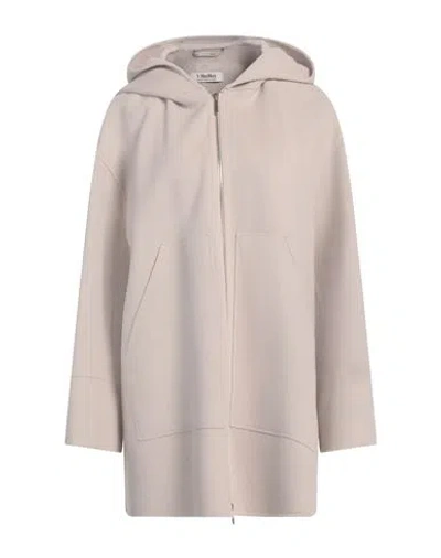 's Max Mara Woman Coat Taupe Size 14 Virgin Wool In Grey