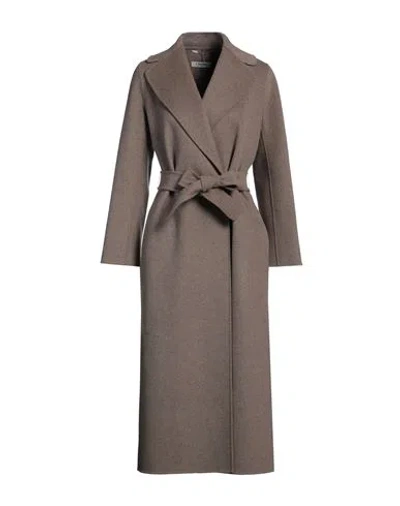S Max Mara ' Woman Coat Taupe Size 2 Virgin Wool In Grey