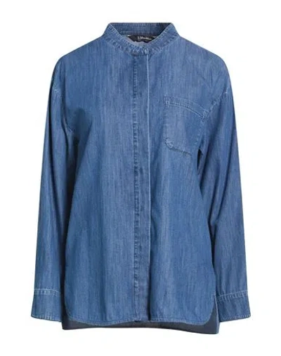 S Max Mara ' Woman Denim Shirt Blue Size 0 Cotton
