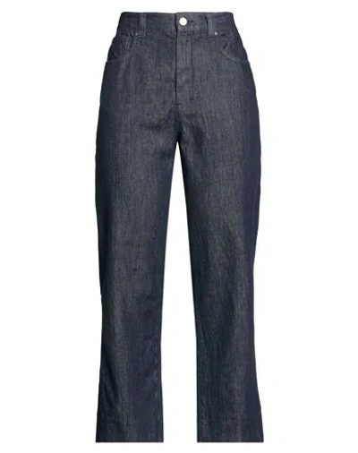 S Max Mara ' Woman Jeans Blue Size 2 Cotton, Kapok Fibre