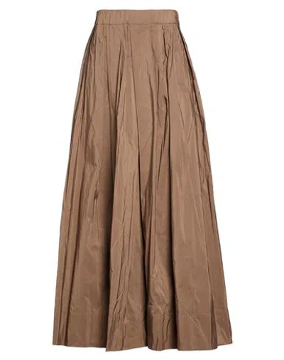 S Max Mara ' Woman Maxi Skirt Brown Size 2 Cotton, Polyester