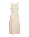 's Max Mara Woman Midi Dress Beige Size 12 Linen