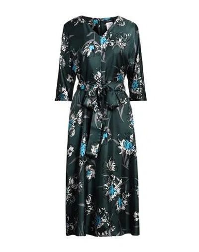 S Max Mara ' Woman Midi Dress Dark Green Size 6 Silk