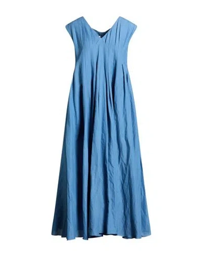 S Max Mara ' Woman Midi Dress Light Blue Size 6 Ramie, Cotton