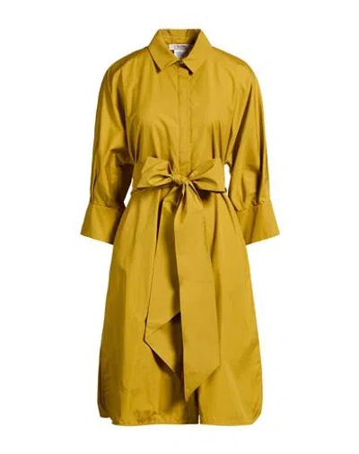 S Max Mara ' Woman Midi Dress Mustard Size 4 Cotton In Yellow
