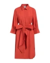 S Max Mara Cotton Poplin Shirt Dress In Orange