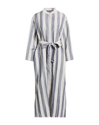 S Max Mara ' Woman Midi Dress Slate Blue Size 6 Ramie, Cotton