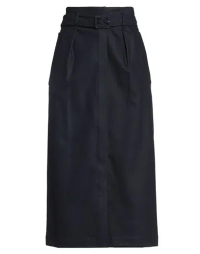 's Max Mara Woman Midi Skirt Navy Size 8 Virgin Wool, Elastane