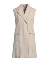 S Max Mara Double-breasted Linen Gilet In Beige